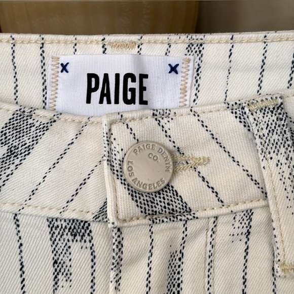 NWOT Paige White Nori Pinstripe Verdugo Ankle Stretch TRANSCEND Skinny Jeans - Picture 5 of 16